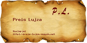 Preis Lujza névjegykártya